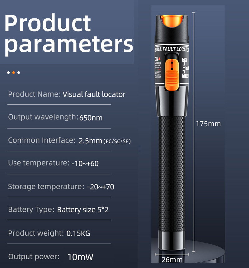 10mW Fibre Optical Visual Fault Locator 10km VFL Test Pen Laser Fault Testing