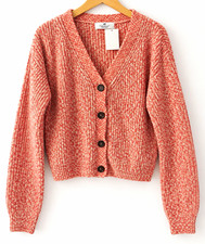 H&M Chunky Strickjacke Cardigan Rosa/Creme Gr...