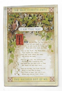 W05 VICTORIAN RELIGIOUS SCRIPTURE PSALMS MOTTO CARD I AM THE WAY