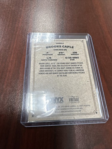 2025 ONYX VINTAGE BROOKS CAPLE ROOKIE/RC AUTO #VABRCA Chicago Cubs - Bild 2 von 2