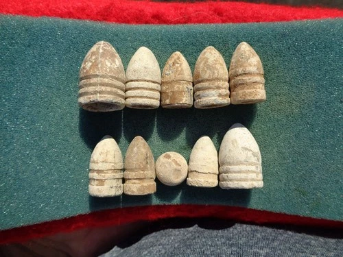 10 Different Various Confederate & Union Civil War Bullets O