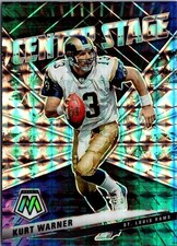 2021 Mosaic Kurt Warner Center Stage Mosaic Silver Prizm #CS18 Rams Insert Card