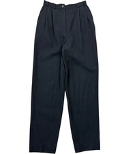 Vintage 80s Giorgio Armani Women's Black Wool Trousers 38IT