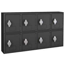 UNITED VISUAL PRODUCTS UVQ1049 Locker,2x4Lckrs,Blk,13.5"x24"x4" 48XW68