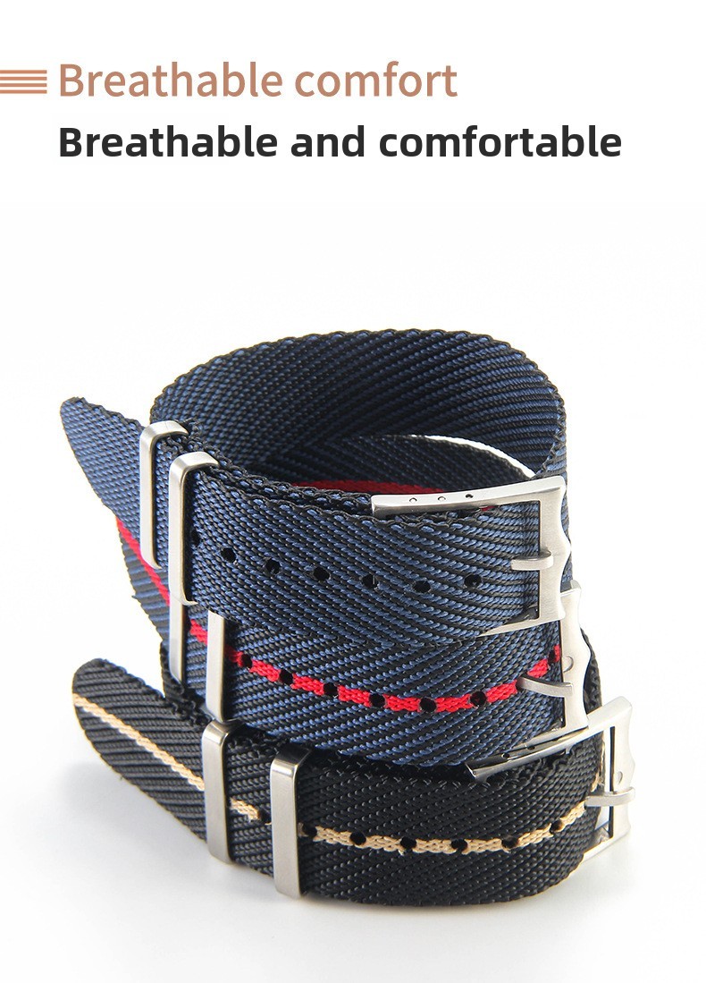 One Piece Soft Nylon Watch Bands Mens Sport Strap 20/22mm for Tudor with Tools image 6