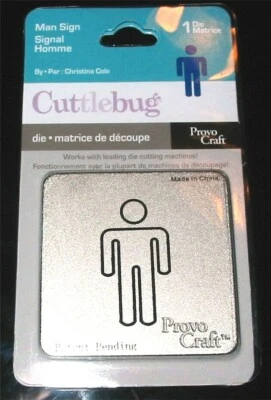 Man Sign Cuttlebug Metal Die 37-1084 NEW! - Image 1 of 2