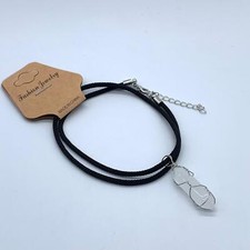 Gemstone necklace QUARTZ healing stone spirit crystal jewelry black cord