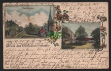 155131 AK Osthausen Th&uuml;ringen 1905 Hauptstrasse mit Kirche Dorfstra&szlig;e Platz