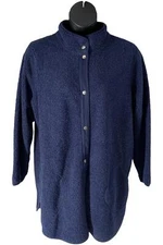 Susan Graver Weekend Reversible Sherpa Jacket Navy