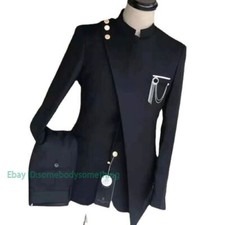 New Two Piece Set Coat Pants New Mock Neck Business Banquet Suit sz