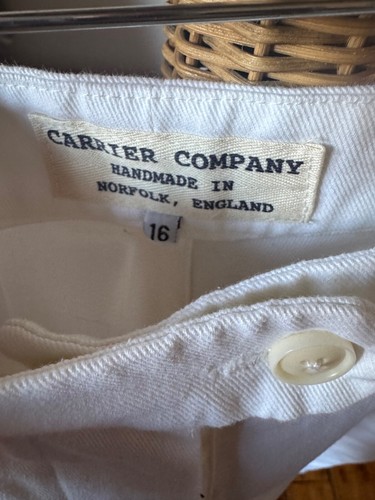 Carrier Company Cropped White Cotton Trousers Brand New Sz 16 RRP £160 - Picture 7 of 10