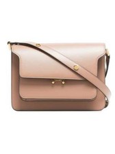 Marni Trunk Saffiano Shoulder Bag Nude "new"