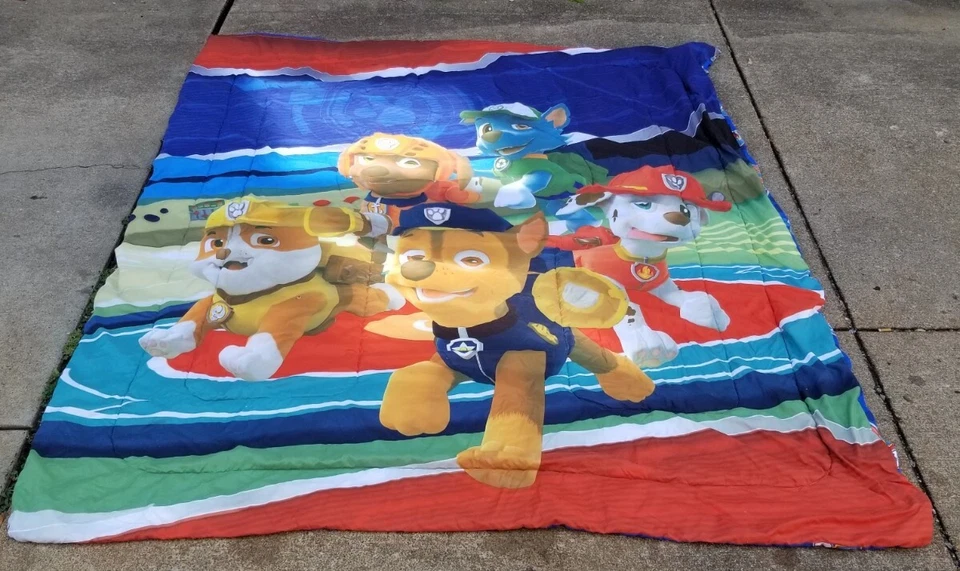 Edredón reversible tamaño completo Paw Patrol Rescue Pups Rule 82" L x 58" W Foto 2 de 4