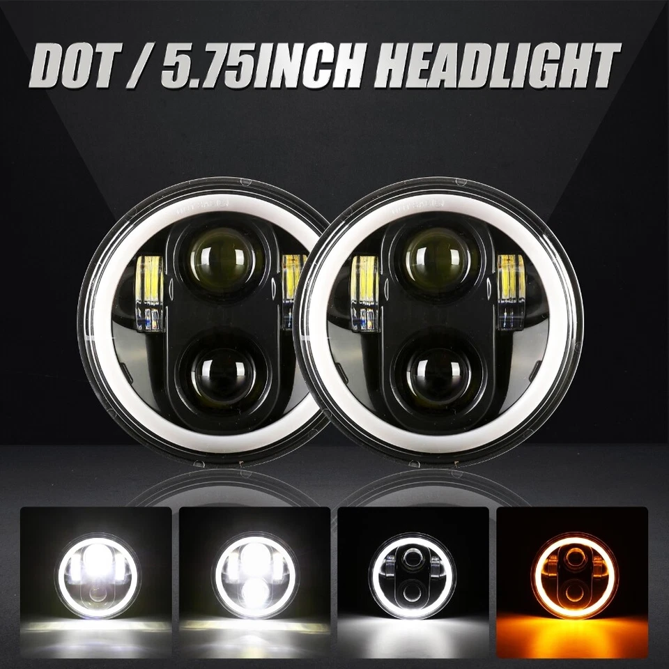 4 шт светодиодных фар 5,75 дюйма сигнал поворота Hi-Lo для Mercedes-Benz 380SL 450SL 560SL - Изображение 2 из 4