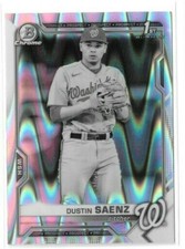 Dustin Saenz 2021 Bowman Draft Chrome Black & White RayWave Refractor BDC-14