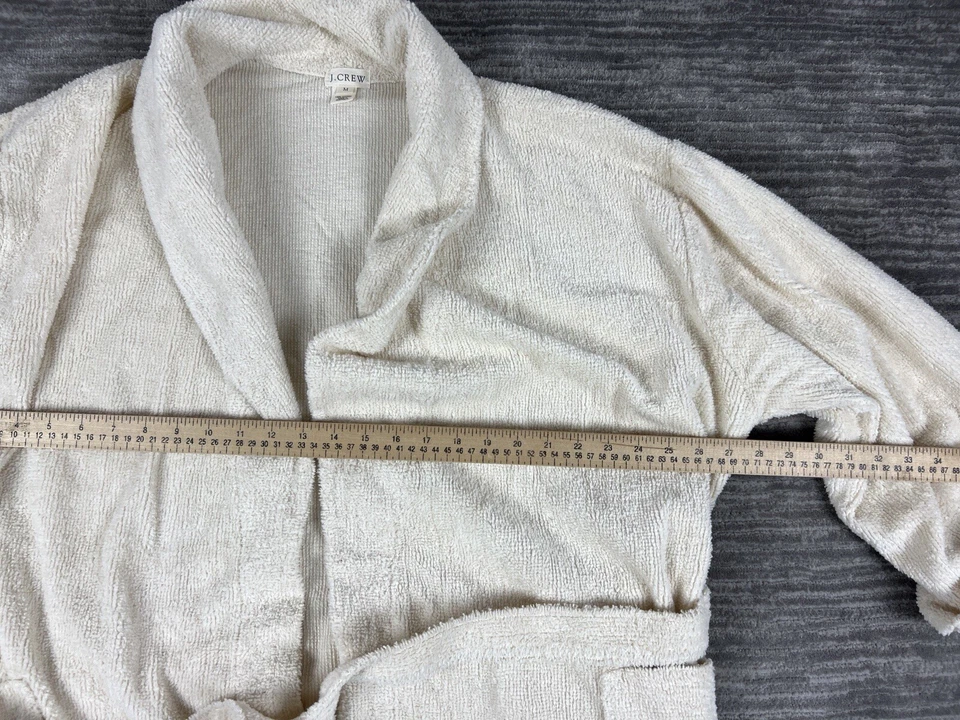 Bata J Crew para mujer 6 marfil larga 100 % algodón chenilla Australia Foto 4 de 4