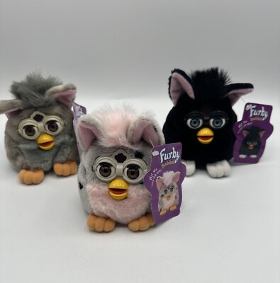 Lot of 3 Vintage 1999 Furby Buddies Beanie Plush With Tags Tiger Electronics
