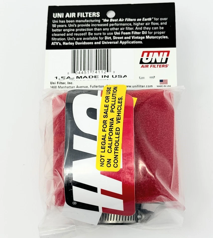 Filtro de aire de espuma HONDA CRF50 XR50 1997-2023 POD 1" ID UNI - Hecho en EE. UU. Foto 4 de 4