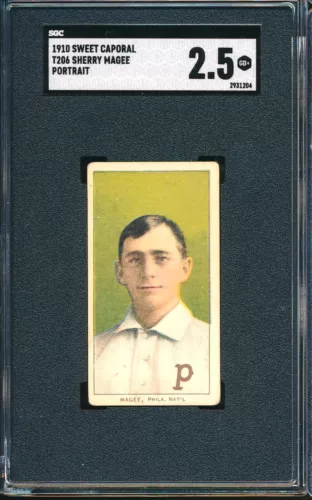 T206 SC 350 30: SHERRY MAGEE Portrait, Philadelphia Phillies ~ SGC 2.5