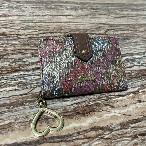 Juicy Couture Wallet Small Brown Multicolor Logo Handbag Cardholder Wallet - Picture 12 of 13