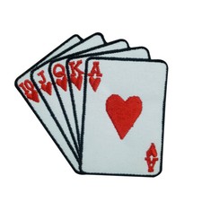 Cards Embroidery Iron on Sew on Patch Badge For Clothes