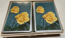 2 Decks Vintage 606 Congress Plastic Paying Cards Yellow Roses Missing 1 Card