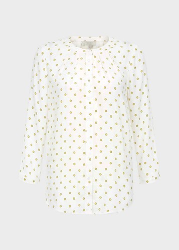 Hobbs London MAURA BLOUSE ivory Bamboo Size 6 - Picture 3 of 7