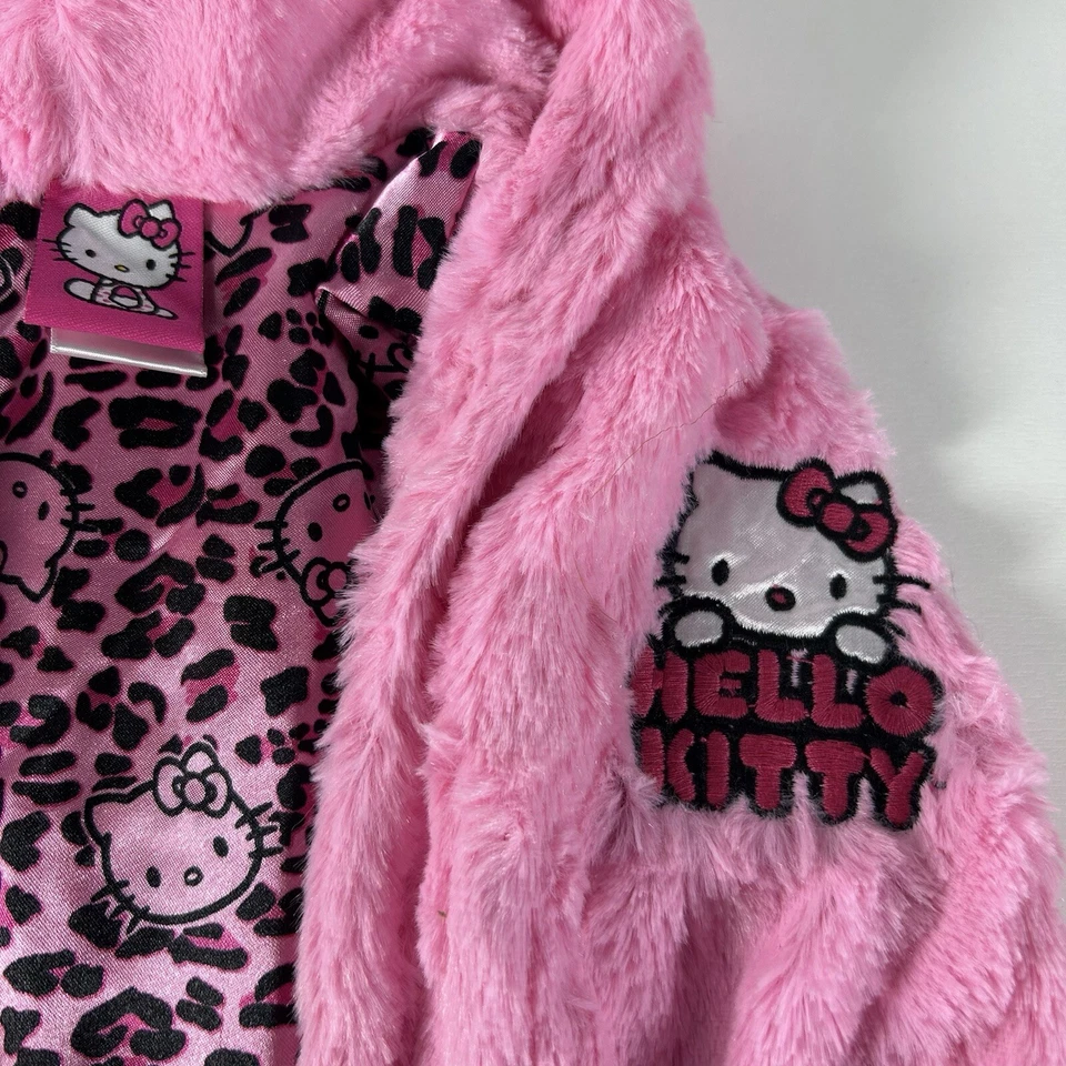 Hello Kitty Vest Sleeveless Pink Jacket Girls 3 T Faux-Fur Plush Fluffy Soft - Image 4 of 4