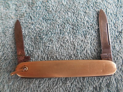 VINTAGE IMPERIAL PROV. R.I.  2 BLADE POCKET KNIFE LESTAGE 12KT. GOLD FILLED.