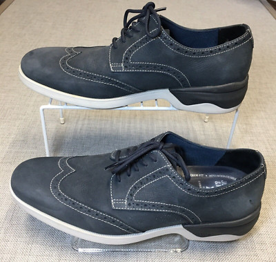 Johnston‎ & Murphy Ellington Oxford Mens 10M Sheepskin Shoes Blue Suede Wingtip Johnston & Murphy Ellington Oxford Mens 10M Shoes Blue Suede  main image 4