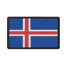 ICELAND FLAG PATCH ICELANDIC embroidered iron-on EMBLEM ICELANDER REPUBLIC BADGE