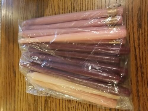 13 PCS. CANDLES LOT... Burgundy Maroon Pink TAPERS New & Used