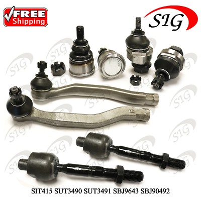 For 2001-2003 Acura CL Front Upper Lower Ball Joint Inner Outer Tie Rod 8PC Kit
