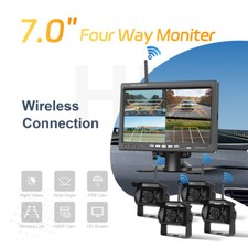 7" Split Monitor Rückfahrkamera Mit BSD 4 X HD Rückfahrkamera Für KFW LKW BUS