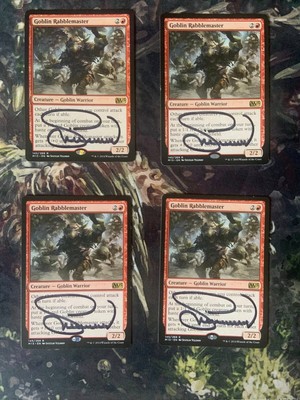 Goblin Rabblemaster Magic 2015 Regular Playset Signed Magic: the Gathering