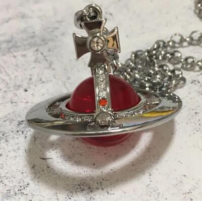 Vivienne Westwood Necklace Small Orb Silver x Red w Vivienne Westwood Necklace Small Orb Silver x Red w