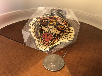 Vintage Don Ed Hardy Designs Roaring Tiger Medium Keychain Zoo 2 1
