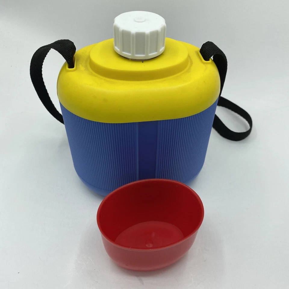 Termo térmico vintage Crown Corning Kids exterior con correa para el cuello Japón Foto 3 de 4