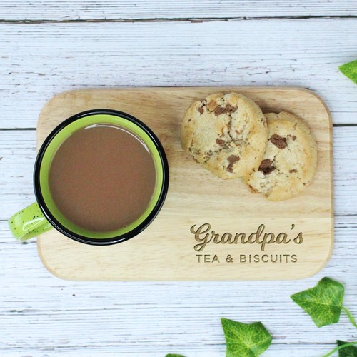 Personalised Grandad's Tea & Biscuits Board Wooden Snack Tray Father's Day Gift - Picture 14 of 23