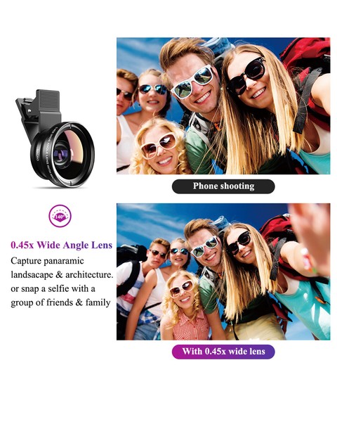 Alternate view of Apexel 2in1 0.45x Wide Angle 12.5x Macro Lens Phone Camera Lens Phones