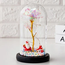 Enchanted Forever Rose Flower In Dome Glass LED Night Light