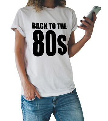 Damen T-Shirt ZURÜCK IN DIE 80er Jahre lustig 80er Wochenende Musik Party Damen