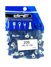 (100 PACK) 16-14 GAUGE BLUE COPPER RING TERMINALS ELECTRICAL WIRE CONNECTORS #6