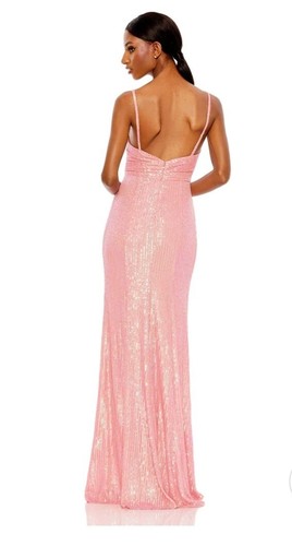 New MAC DUGGAL 26945 Coral Pink Sequined Draped V-Neck Gown Women's (18) $358 - 第 4/13 張圖片