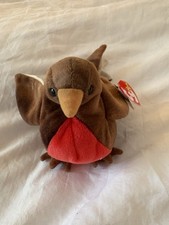 TY Beanie Baby “Early” The Robin Bird Toy - RARE/ TAG ERRORS, PE Pellets 1997