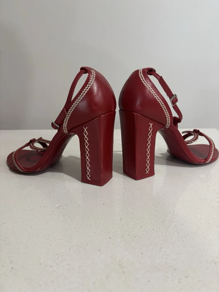 Christian Dior Detective Red Shoes Size 38EU Pre Owned - Image 3 of 4