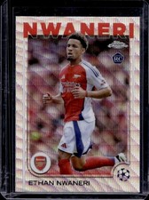 2024-25 Topps Chrome UEFA Ethan Nwaneri RC Wave Refractor Rookie #158 Arsenal
