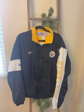 Vintage Reebok NFL Pro Line Pittsburgh Steelers Windbreaker Jacket Size large