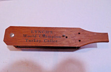 LYNCH'S WORLD CHAMPION TURKEY CALLER--#102-1958 3 FORI-- MARCATURE INTERNE