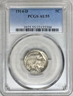 1914 D BUFFALO NICKEL PCGS AU55 BETTER DATE!